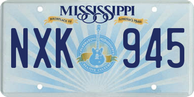 MS license plate NXK945
