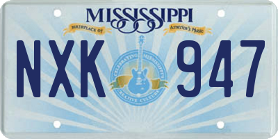MS license plate NXK947