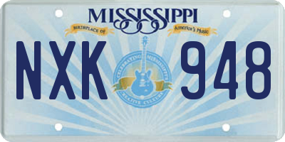 MS license plate NXK948