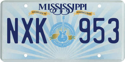 MS license plate NXK953