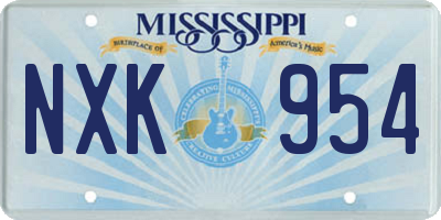MS license plate NXK954