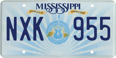 MS license plate NXK955