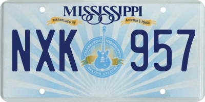 MS license plate NXK957
