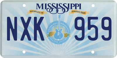 MS license plate NXK959