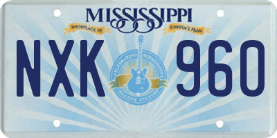 MS license plate NXK960