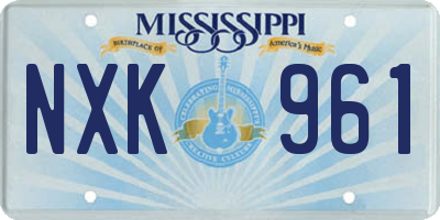 MS license plate NXK961