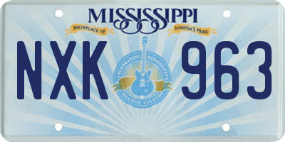 MS license plate NXK963