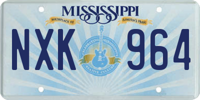 MS license plate NXK964