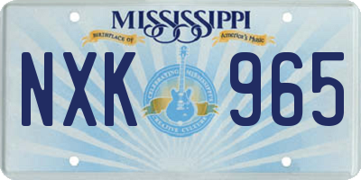 MS license plate NXK965