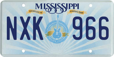 MS license plate NXK966
