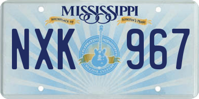 MS license plate NXK967