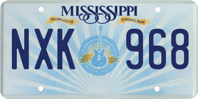 MS license plate NXK968