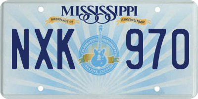 MS license plate NXK970