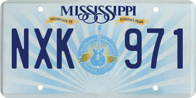 MS license plate NXK971