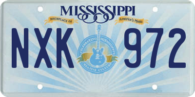 MS license plate NXK972