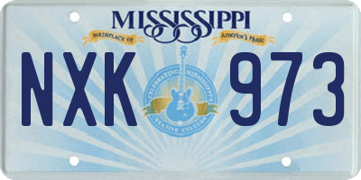 MS license plate NXK973