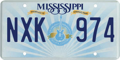 MS license plate NXK974