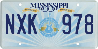 MS license plate NXK978