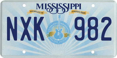 MS license plate NXK982