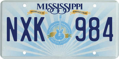 MS license plate NXK984
