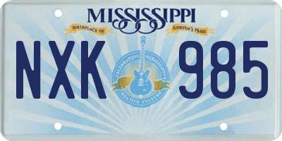 MS license plate NXK985