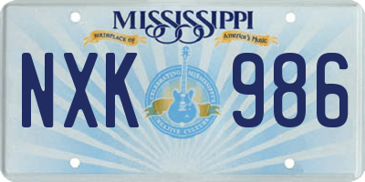 MS license plate NXK986