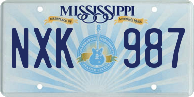 MS license plate NXK987