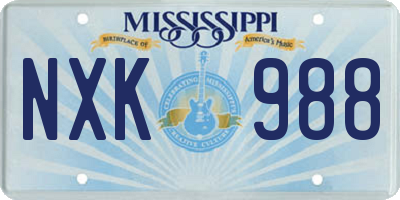 MS license plate NXK988