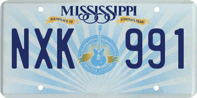 MS license plate NXK991