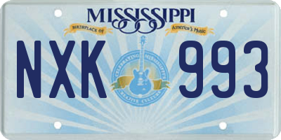 MS license plate NXK993