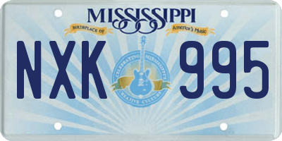 MS license plate NXK995