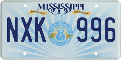 MS license plate NXK996