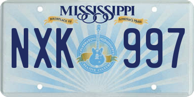 MS license plate NXK997