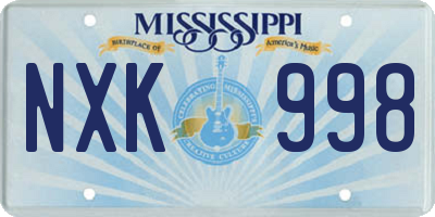 MS license plate NXK998