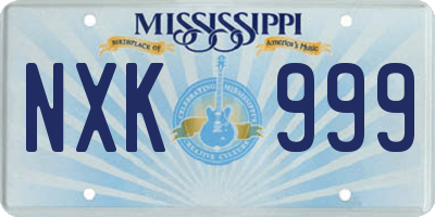 MS license plate NXK999