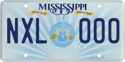 MS license plate NXL000