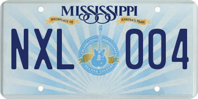 MS license plate NXL004