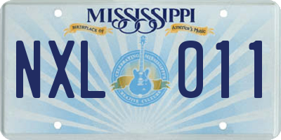 MS license plate NXL011
