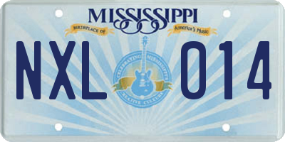 MS license plate NXL014
