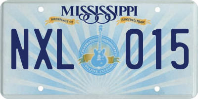 MS license plate NXL015
