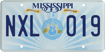 MS license plate NXL019