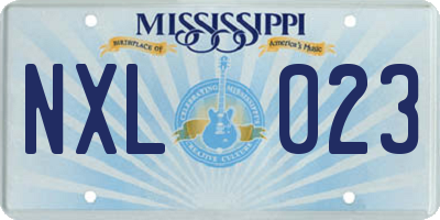 MS license plate NXL023