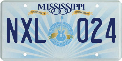 MS license plate NXL024