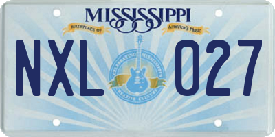 MS license plate NXL027