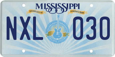 MS license plate NXL030