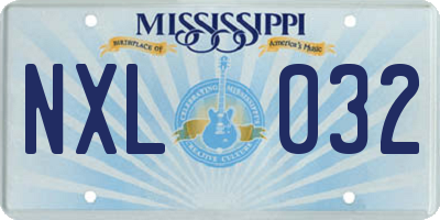 MS license plate NXL032