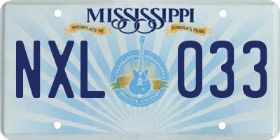 MS license plate NXL033
