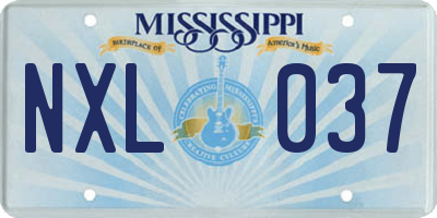 MS license plate NXL037