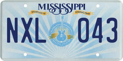 MS license plate NXL043