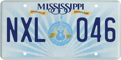 MS license plate NXL046